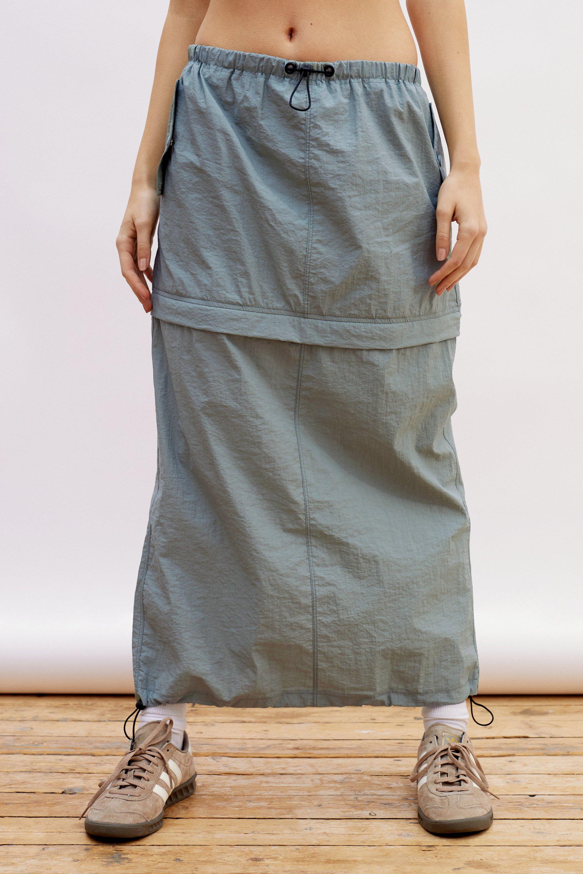 Nylon 2 In 1 Zip Detail Skirt